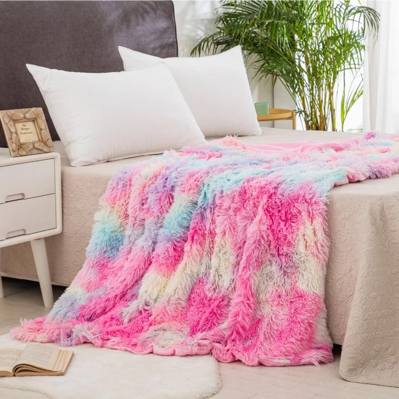 Soft Warm Fleece Blanket - Cuddly Plush Sofa Throw (Tie-Dye)
