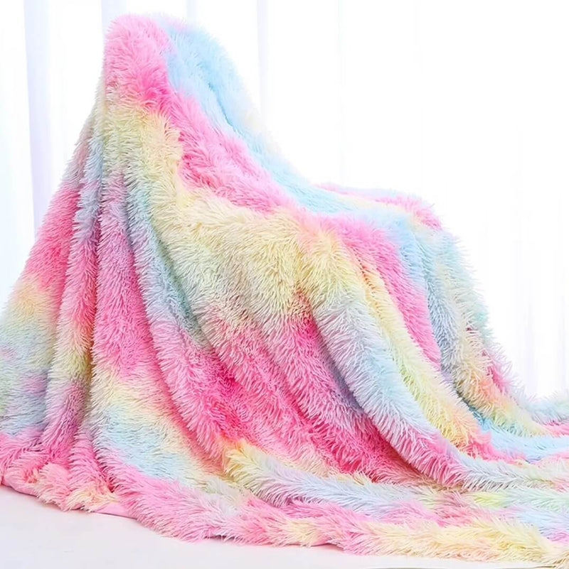 Soft Warm Fleece Blanket - Cuddly Plush Sofa Throw (Tie-Dye)