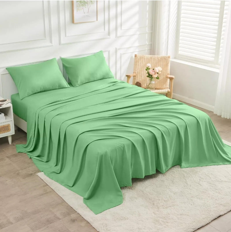 Bamboo Blend Bedsheet Set - Ultra Soft Microfiber Bedding Set (Avocado)