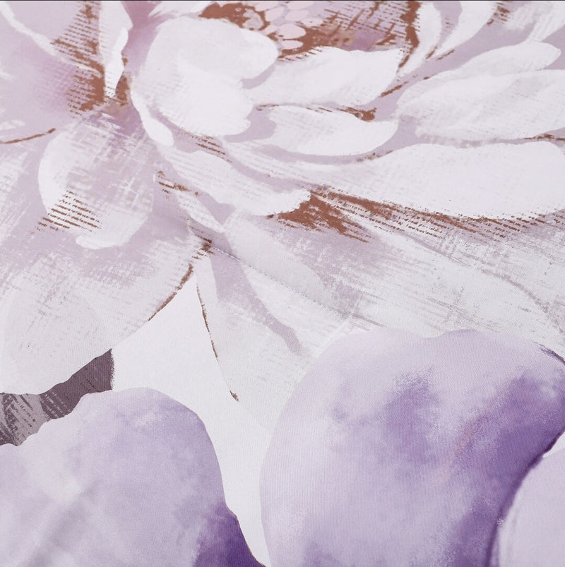 Purple Botanical Quilt Cover - Ultra Soft Donna/Duvet Cover Set 2xPillowcases