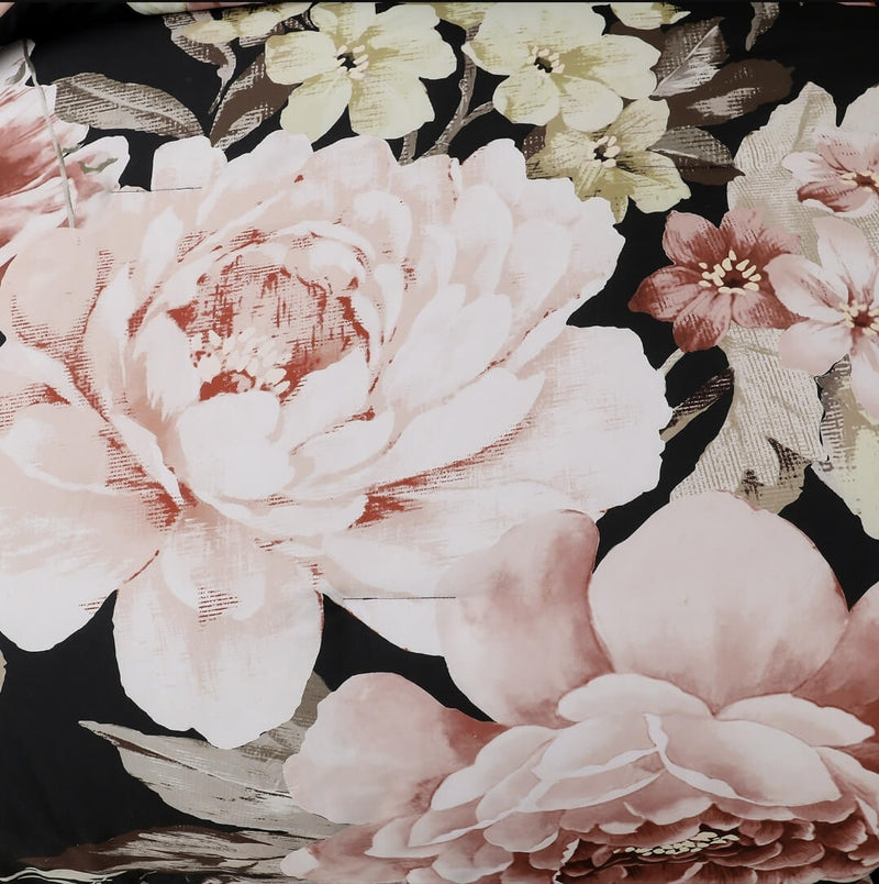 Pink Flower Quilt Cover - Ultra Soft Donna/Duvet Cover Set 2xPillowcases