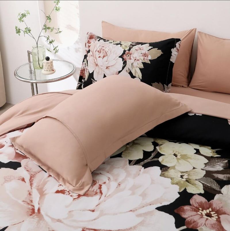 Pink Flower Quilt Cover - Ultra Soft Donna/Duvet Cover Set 2xPillowcases