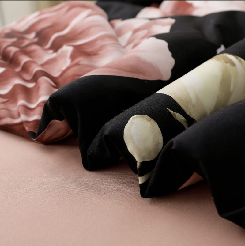 Pink Flower Quilt Cover - Ultra Soft Donna/Duvet Cover Set 2xPillowcases