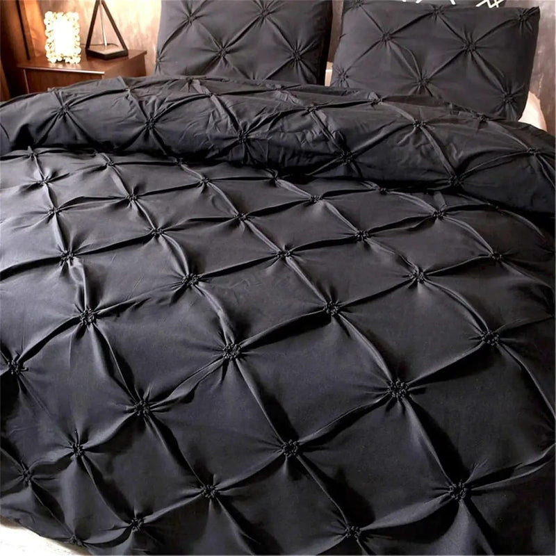 Diamond Pintuck Quilt Cover - Ultra Soft Donna/Duvet Cover Set 2xPillowcases