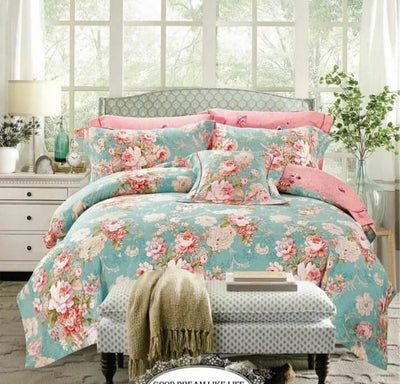 100% Pure Cotton Printed Quilt Cover-Ultra Soft Duvet Cover Set 2xPillowcases