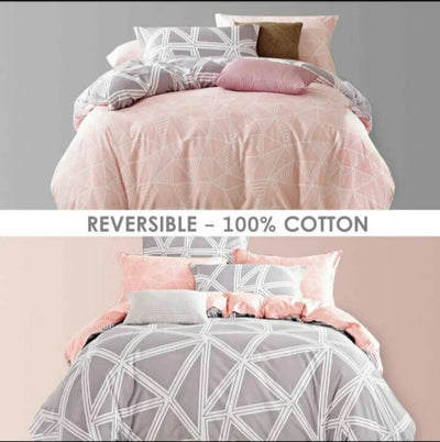 100% Pure Cotton Printed Quilt Cover-Ultra Soft Duvet Cover Set 2xPillowcases