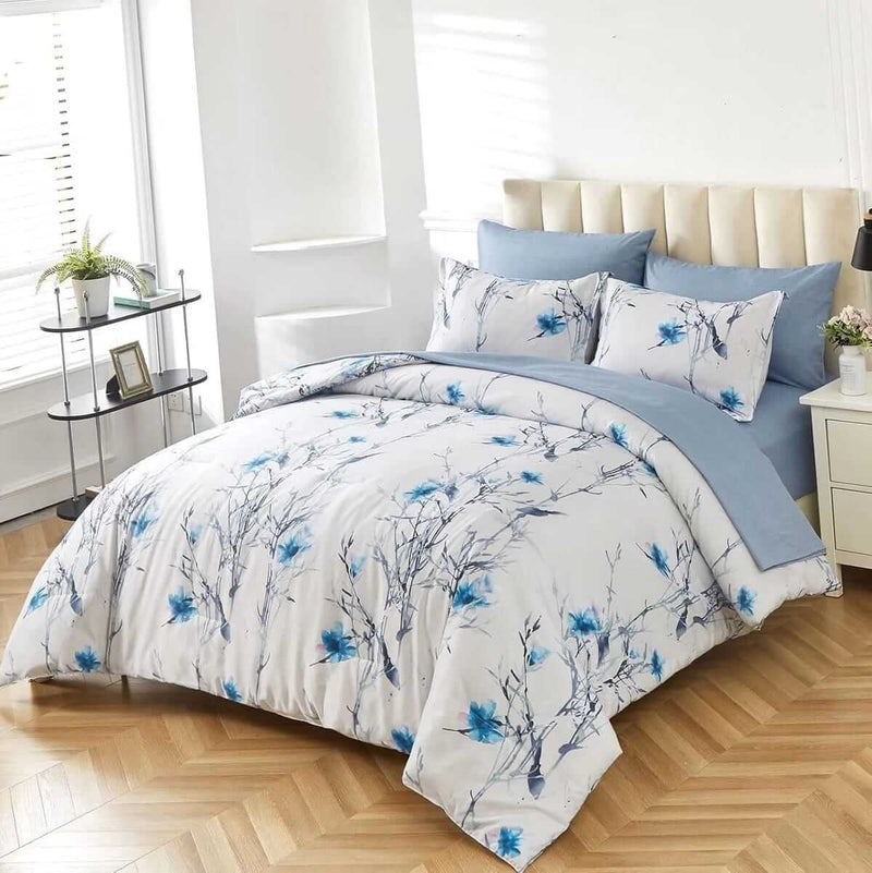 Mist Blue Quilt Cover - Ultra Soft Donna/Duvet Cover Set 2xPillowcases