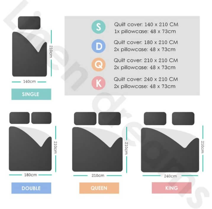 100% Pure Cotton Printed Quilt Cover-Ultra Soft Duvet Cover Set 2xPillowcasesa