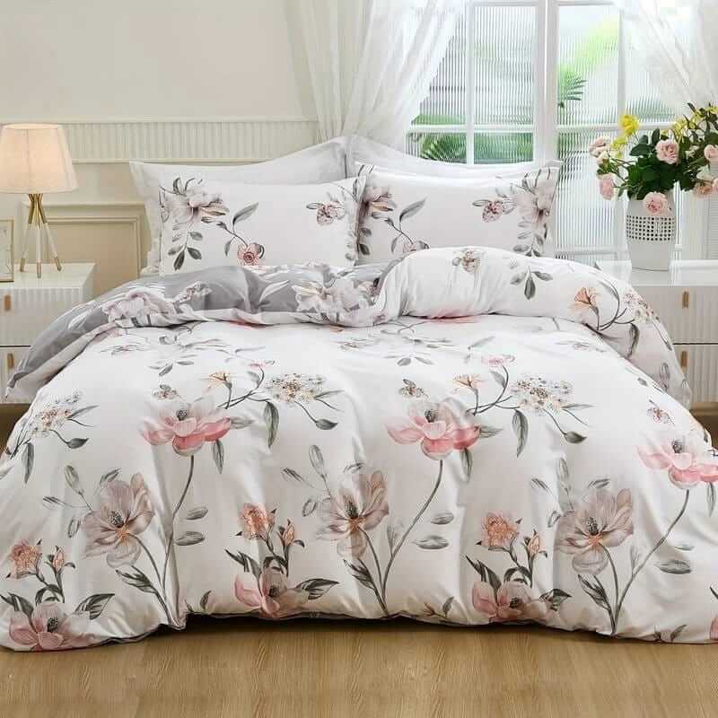 New Floral Quilt Cover Set - Ultra Soft Donna/Duvet Cover Set 2xPillowcases