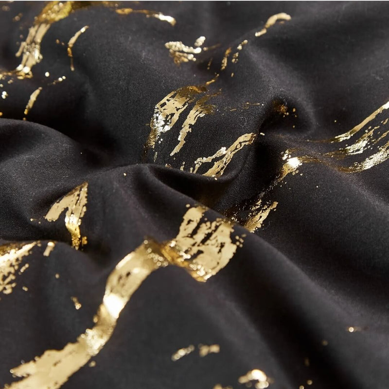 Black & Gold Comforter Set-Quilt Set (3Pcs)