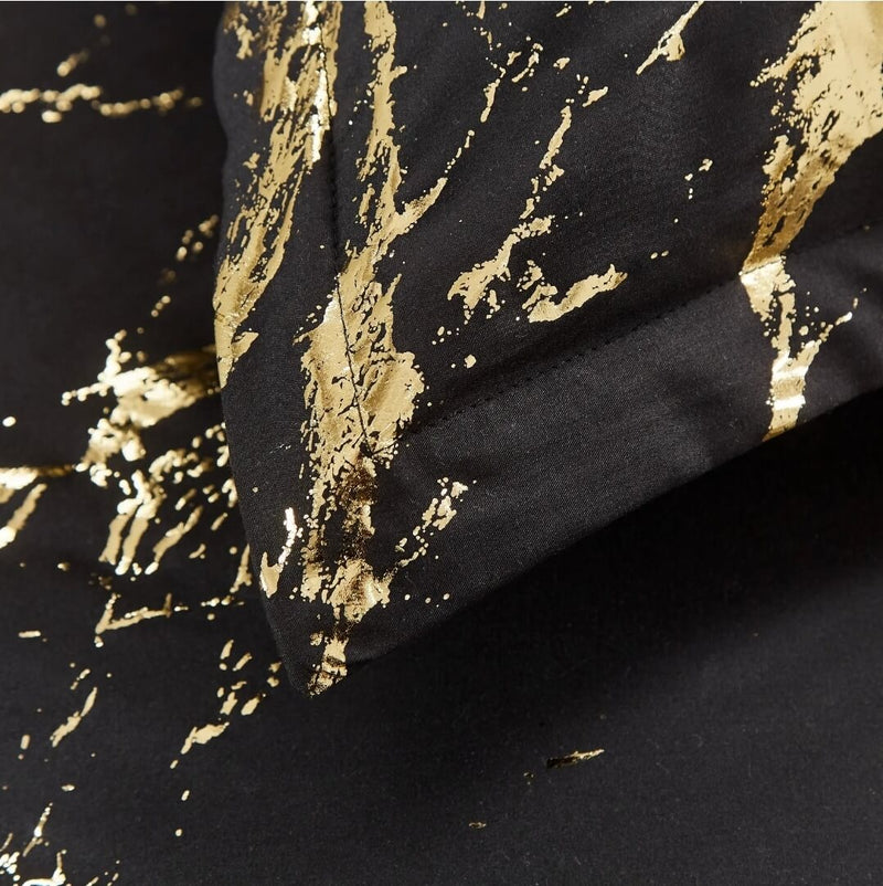 Black & Gold Comforter Set-Quilt Set (3Pcs)
