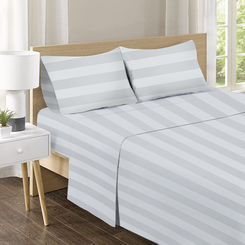 1200TC Ultra Soft Fitted Bed Sheet-100%Pure Cotton 40cm Deep Fitted Linen sheet with Pillowcases (White-I)