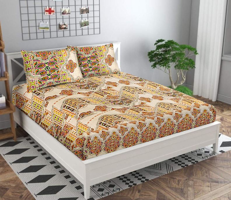 Colored Sheet-Fitted Printed Bed Sheet set