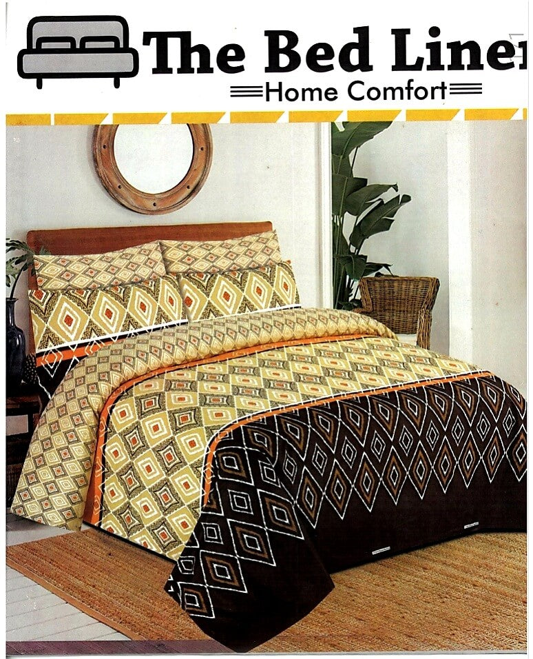 800 Thread Count Bedsheet Set - Pure Cotton Flat/Top Printed Bed Sheet with Pillowcases