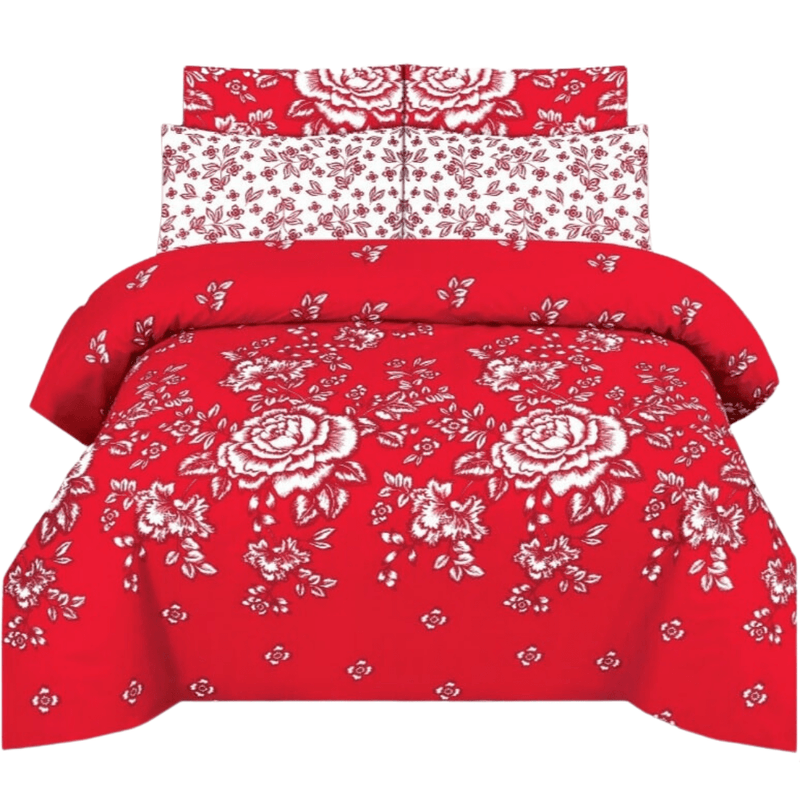 800 Thread Count Bedsheet Set - Pure Cotton Flat/Top Printed Bed Sheet with Pillowcases