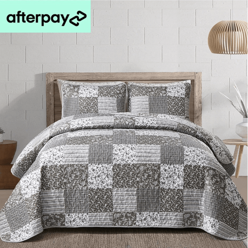 Grey Bedspread Patchwork