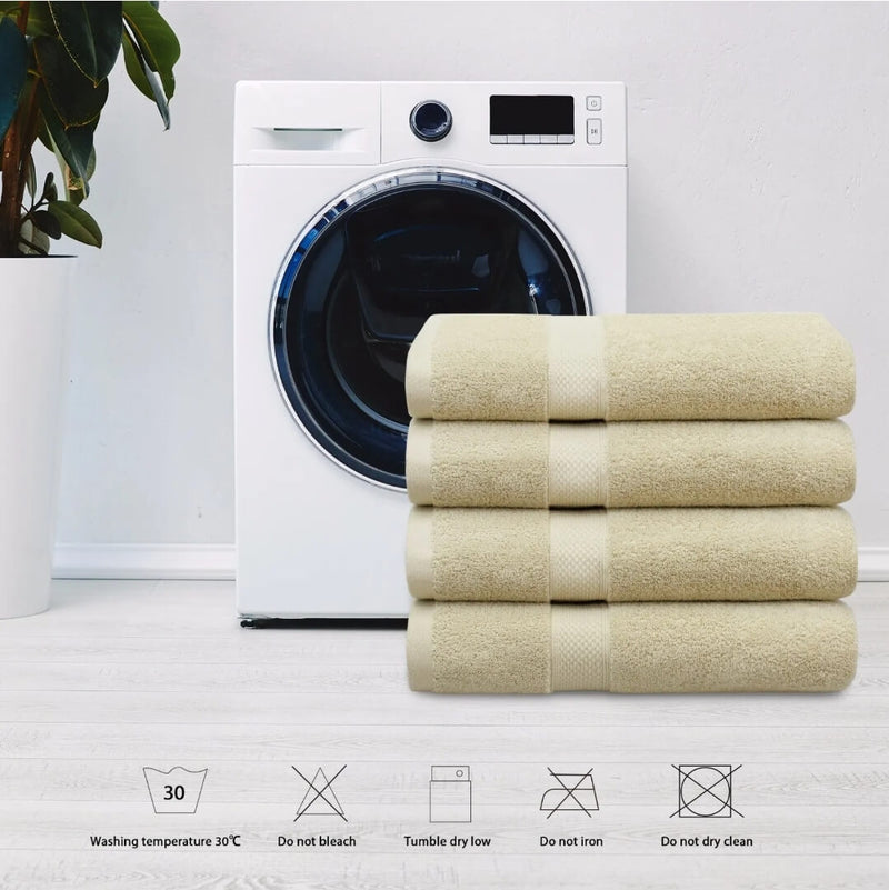 100% Cotton 650GSM Thick Bath Towel 137x68CM - Beige