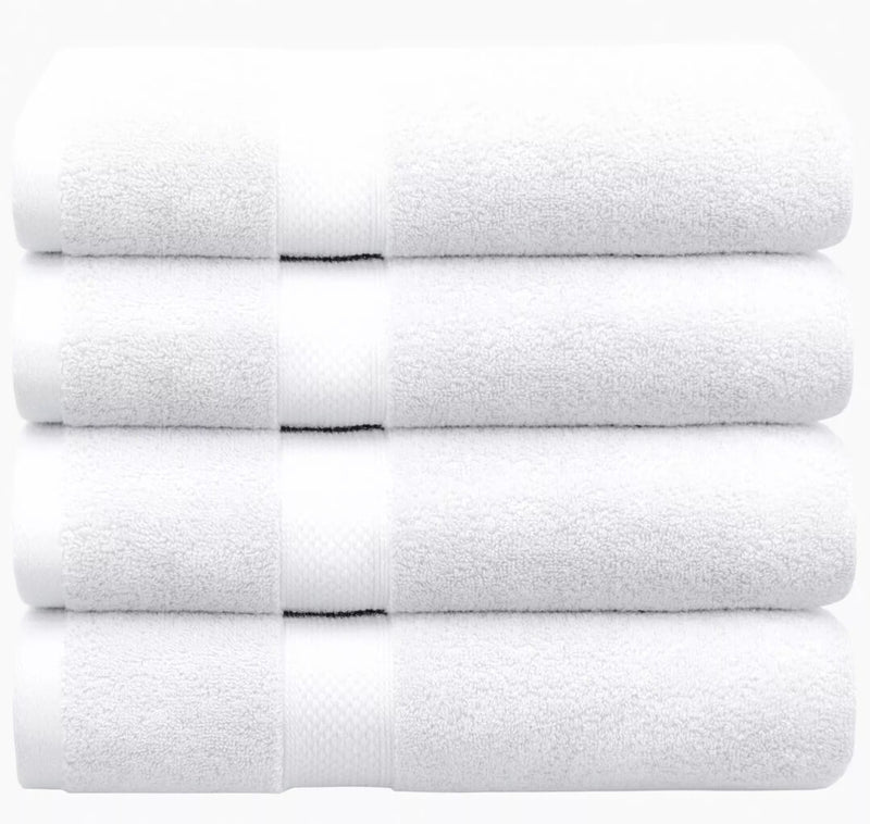 100% Cotton 650GSM Thick Bath Towel 137x68CM - White