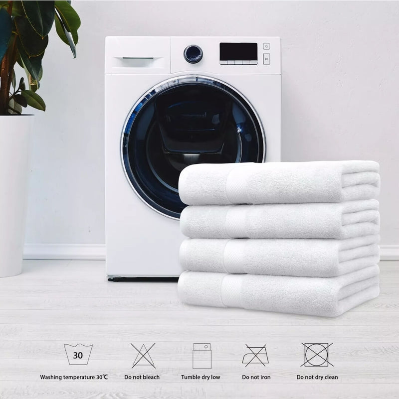 100% Cotton 650GSM Thick Bath Towel 137x68CM - White