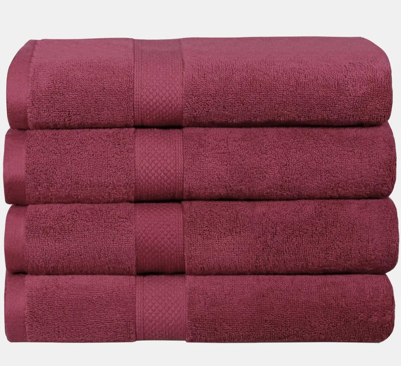 100% Cotton 650GSM Thick Bath Towel 137x68CM - Burgundy