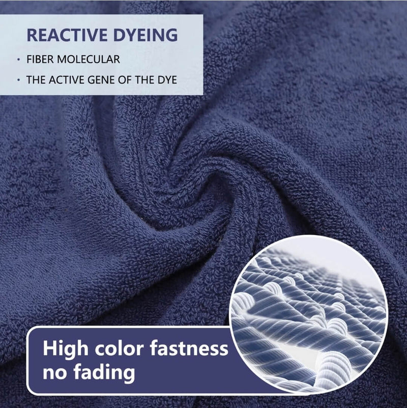 100% Cotton 650GSM Thick Bath Towel 137x68CM - Navy