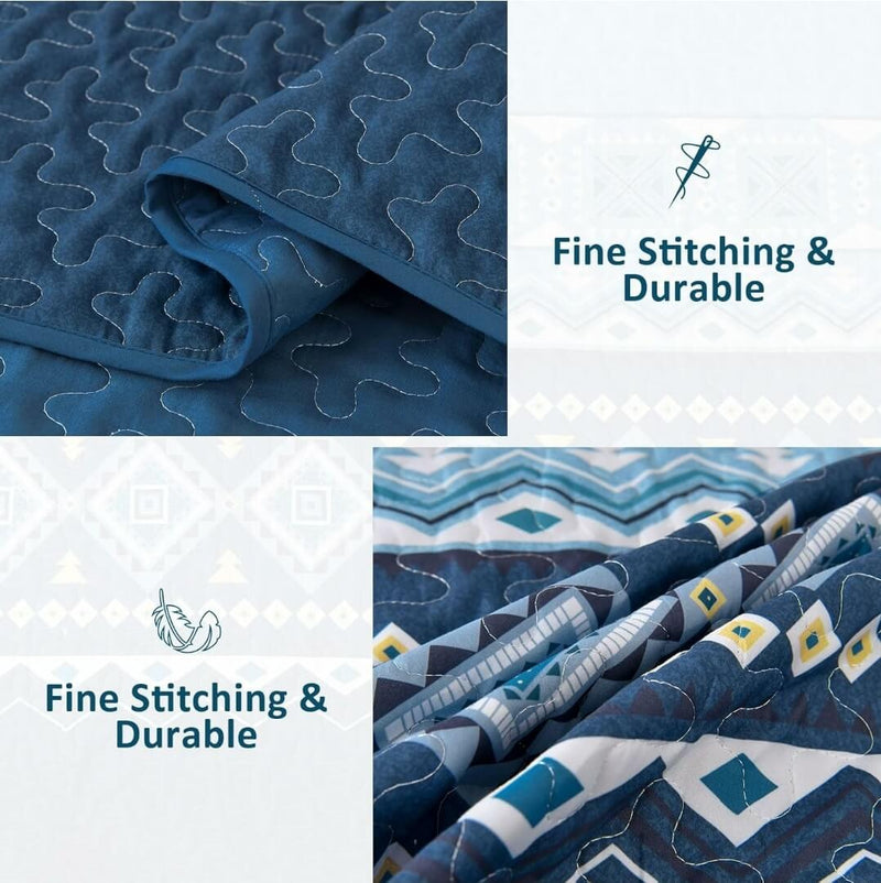 Geometric Design Coverlet Set-Quilted Bedspread Sets (3Pcs)