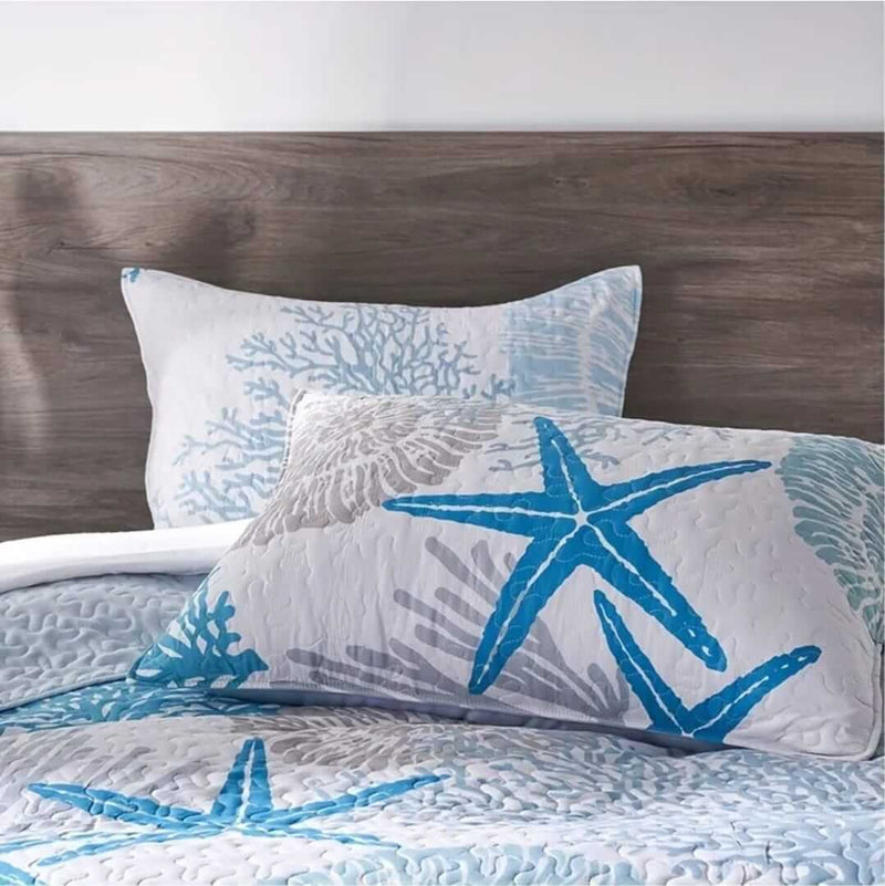 2025 Star Fish Quilted Bedspread Coverlet Sets (3Pcs)