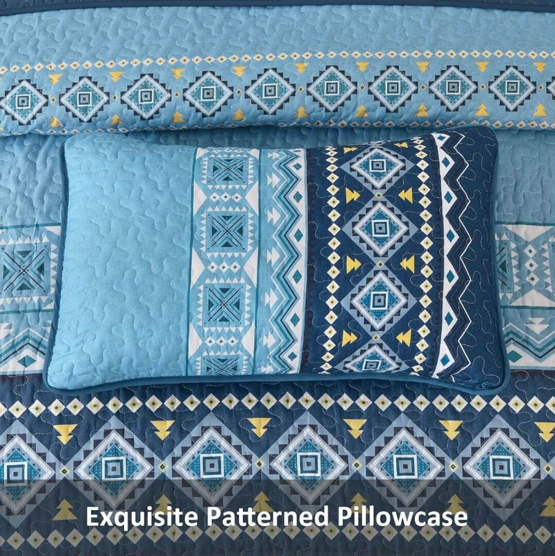 Geometric Design Coverlet Set-Quilted Bedspread Sets (3Pcs)