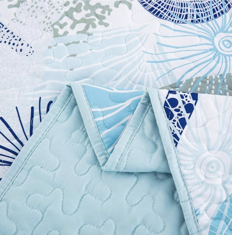 2025 Star Fish Quilted Bedspread Coverlet Sets (3Pcs)