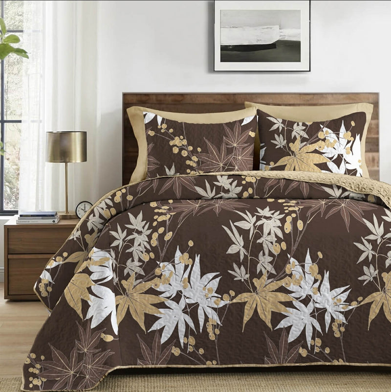 2025 Continental Patchwork Quilted Bedspread Coverlet Sets (3Pcs)