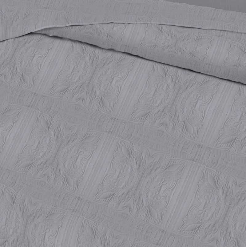 100% Cotton Bedspread Coverlet Set (3Pcs) - Grey