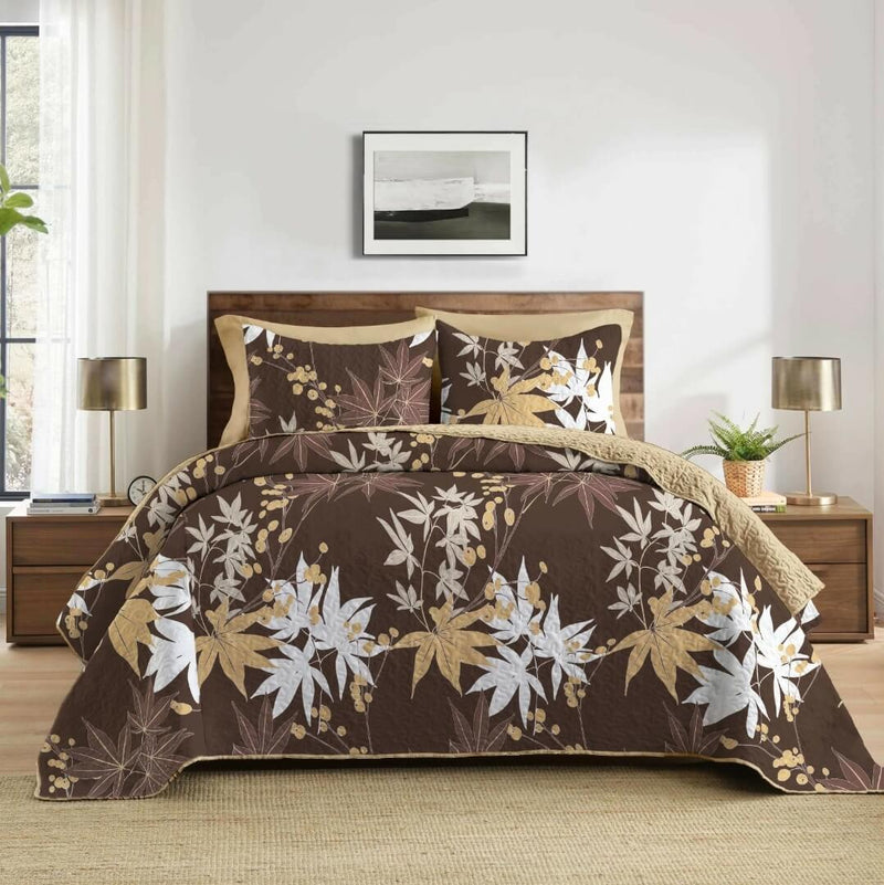 2025 Continental Patchwork Quilted Bedspread Coverlet Sets (3Pcs)