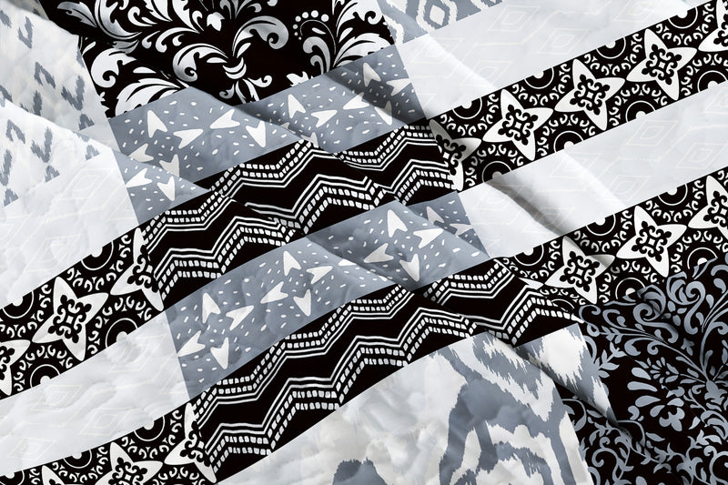 Collection of black and white patterned fabrics