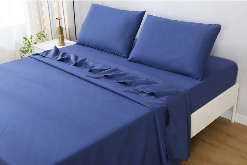 500TC Bedsheet Set - Ultra Soft Microfiber Bedding Set (Navy Blue)