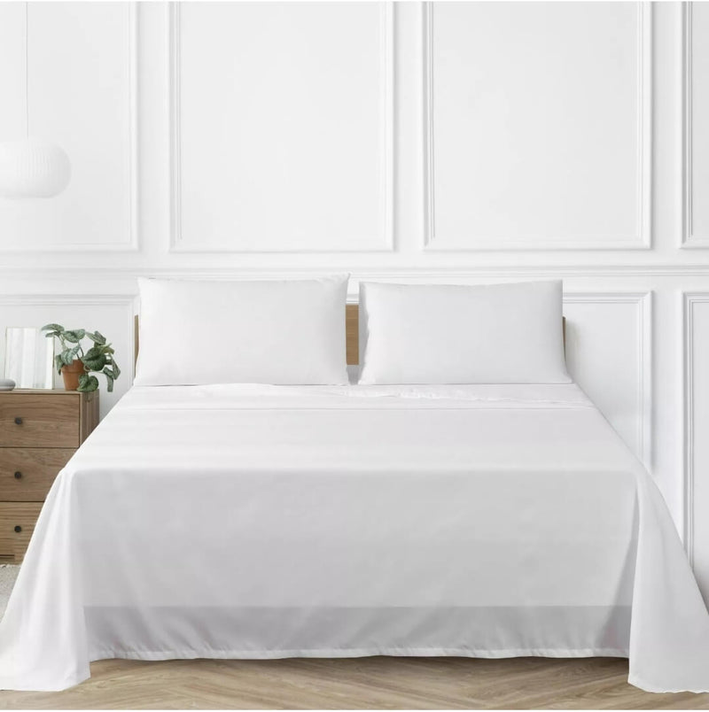 500TC Bedsheet Set - Ultra Soft Microfiber Bedding Set (White)