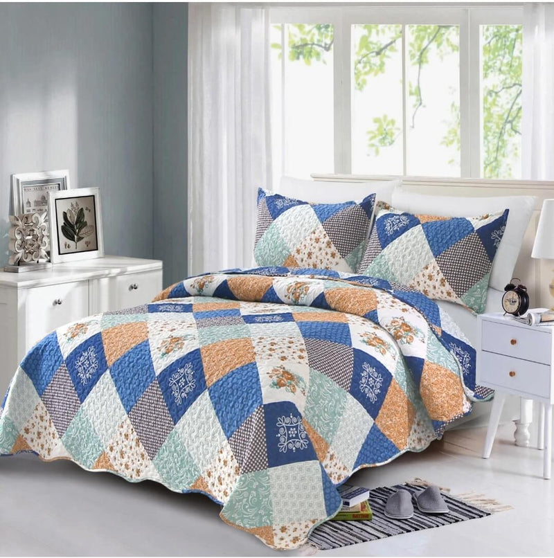 2025 Multicolor Design Coverlet Set-Quilted Bedspread Sets (3Pcs)