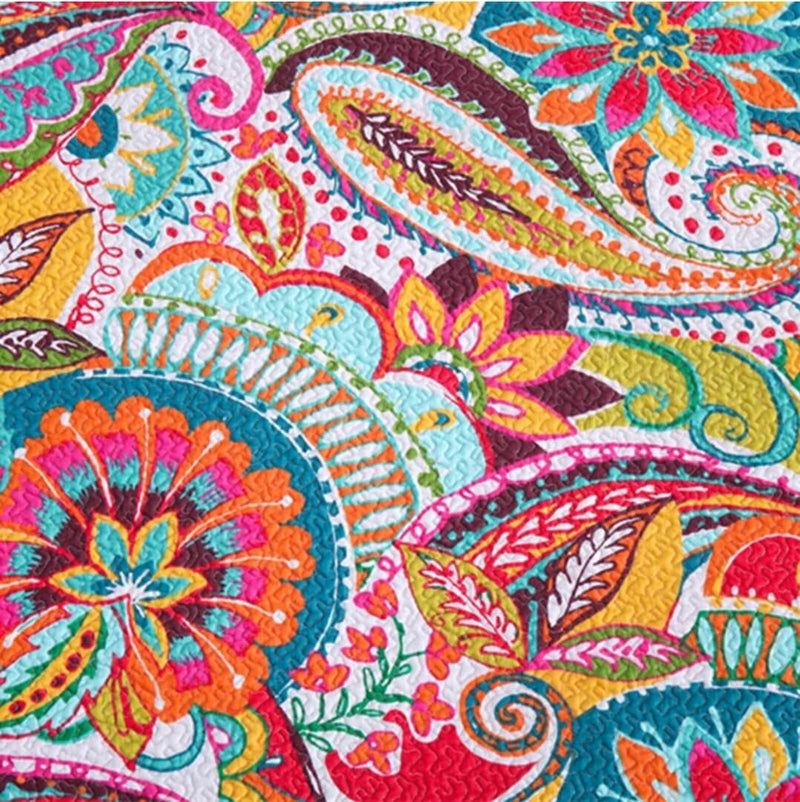 100% Cotton Bedspread Coverlet Set (3Pcs) - Multicolor Floral 2024