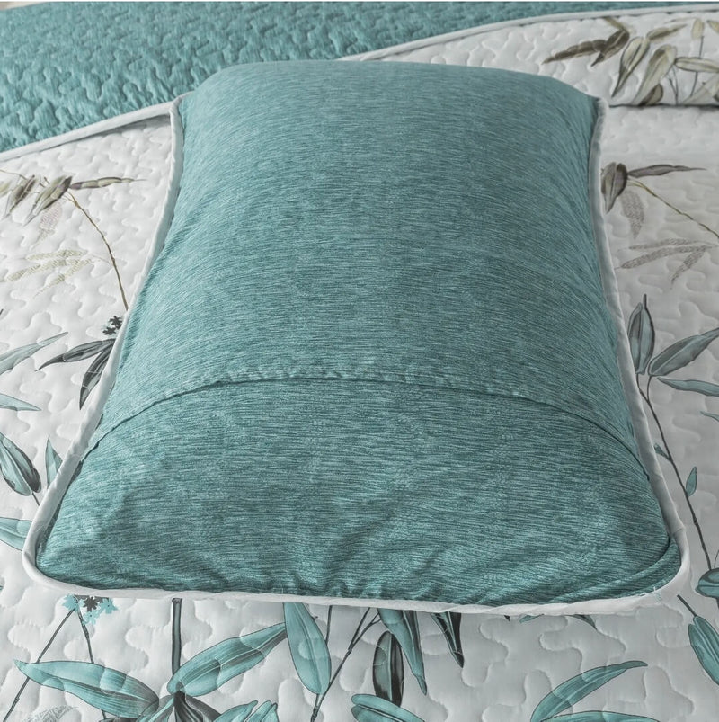 Botanical Green New Coverlet Set-Quilted Bedspread Sets (3Pcs)