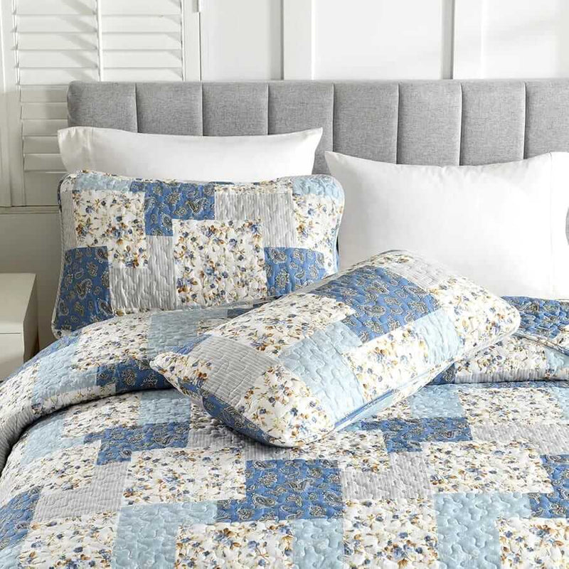 2025 Beige Geometric Bedspread Set – 3 Piece Quilted Coverlet Set