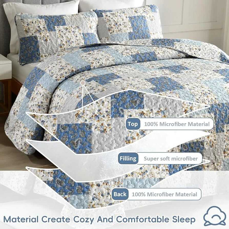 2025 Beige Geometric Bedspread Set – 3 Piece Quilted Coverlet Set