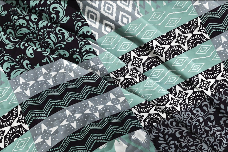 2025 Patchwork Green Coverlet Set-Quilted Bedspread Sets (3Pcs)