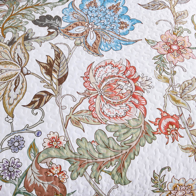 2025 Botanical Green Bedspread Coverlet Set (3Pcs)