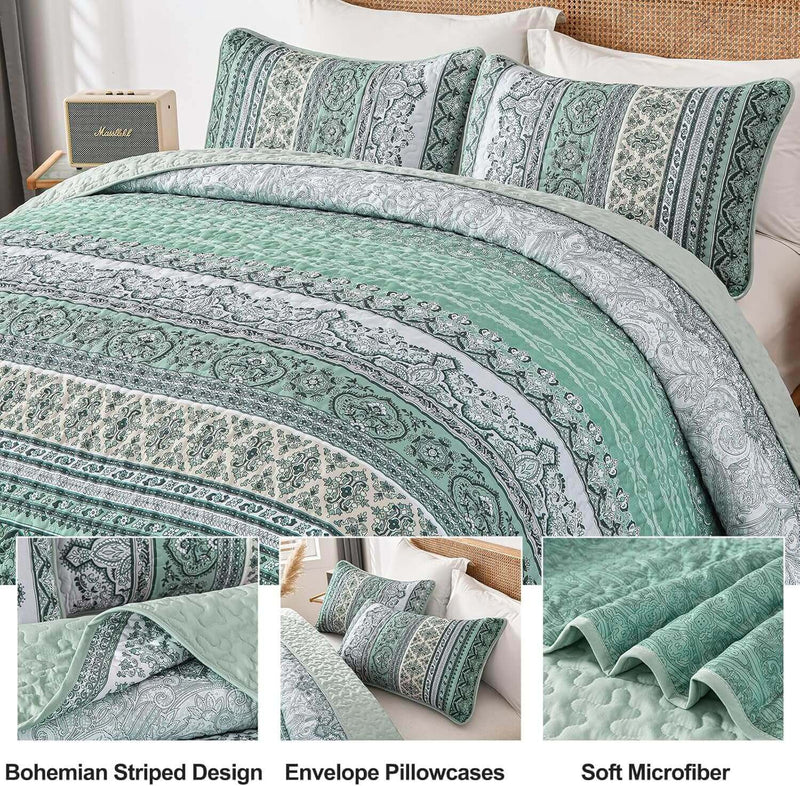 2025 Jacquard Patchwork Quilted Bedspread Coverlet Sets (3Pcs)