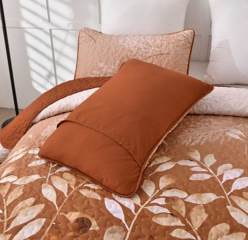 Floral Patterned Bedspread Set-3 Piece Quilted Bedding Coverlet