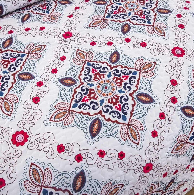 INDIAN Mandala Coverlet Set-Quilted Bedspread Sets (3Pcs)