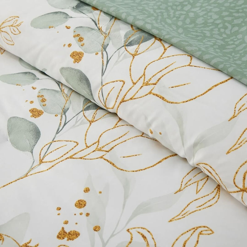 Bamboo Green Comforter Set-Floral Quilt Set (3Pcs)