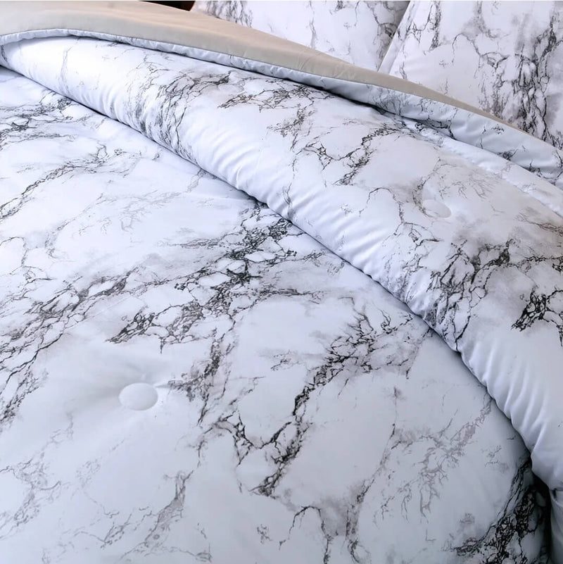 Marble Design Comforter Set-Quilt Set (3Pcs)