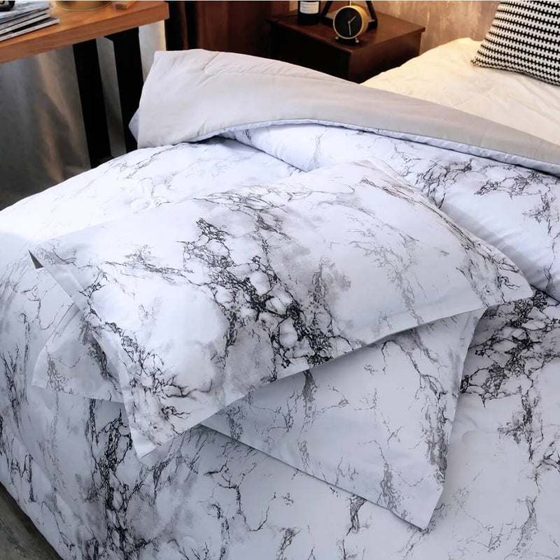 Marble Design Comforter Set-Quilt Set (3Pcs)