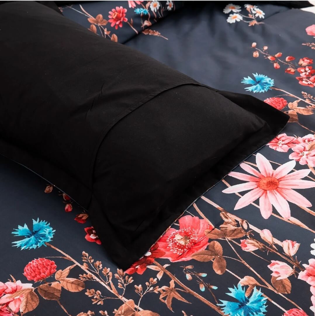 Black Floral Comforter Set Quilt Set 3pcs The Bed Linen