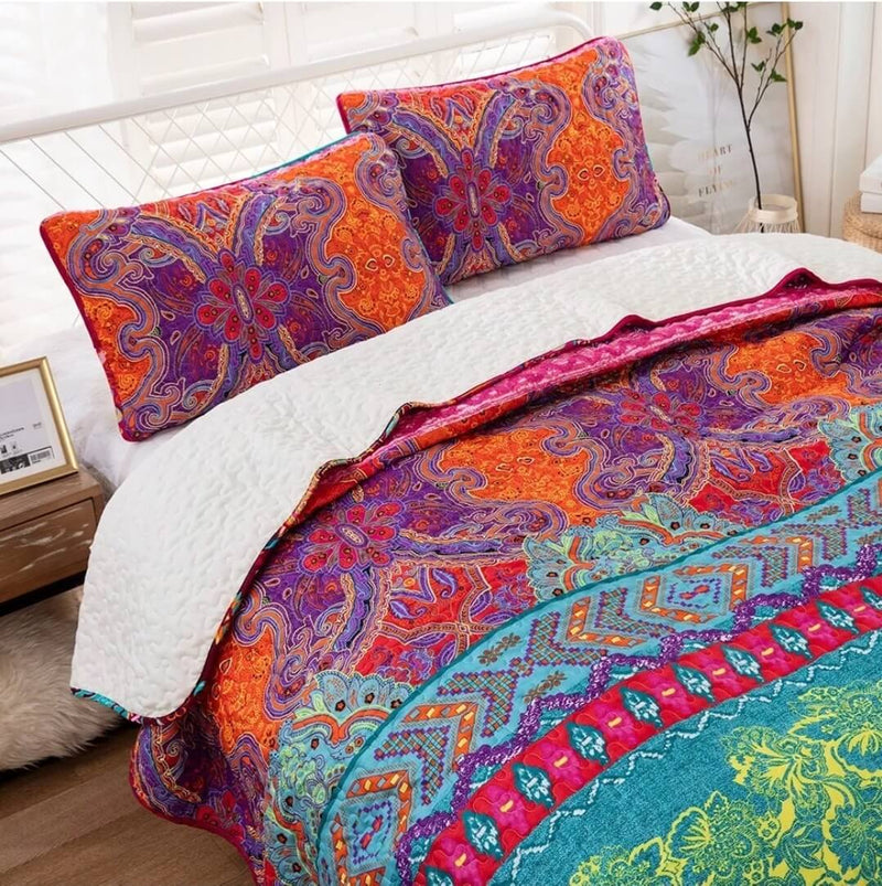 2025 INDIAN Mandala Coverlet Set-Quilted Bedspread Sets (3Pcs)